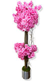 Lüx Pembe Bahar dalı 100 Cm Metal Saksı