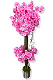 Lüx Pembe Bahar dalı 100 Cm Metal Saksı