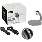 SHURE MV5 Dijital Kondenser Podcast & Home Office Mikrofonu -TR garanti-Gümüş