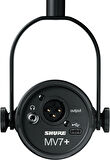 Shure MV7+ Siyah Podcast Mikrofonu - Türkiye Resmi Garantili