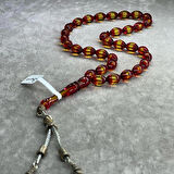 Sıkma Beyrut Kehribar Tesbih 25 CM Bordo