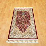 Mihrab-ı Gülzar Motifli İpek Seccade Kırmızı 