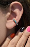 Mavi Mineli Earcuff Kıkırdak Küpesi