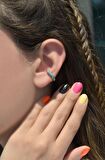 Mavi Mineli Earcuff Kıkırdak Küpesi