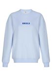 Oversize Bebe Mavisi Baskılı %100 Pamuklu Bisiklet Yaka Unisex Sweatshirt