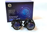 Femex P50M Diamond Mercek Blue Lens Bi-Led Projektör Far İçi Led Mercek 3,0 Inc High Power Kısa Uzun Birlikte