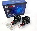 Femex Vidalı Bi-Led Far İçi Led Mercek 3 inc Vidalı Somunlu Kısa Uzun Birlikte