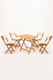 4+1 Minderli Balkon Bahçe Mutfak Bistro Set Katlanır Masa-Sandalye