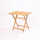Sırt ve Oturak Minderli Balkon Bahçe Mutfak 3'lü Bistro Set Katlanır Masa-Sandalye 60x80 Masalı