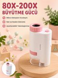 Mey İthalat Eğitici Taşınabilir Mikroskop  Ayarlanabilir Focus, LED Işık ve 80X-200X Yakınlaştırma