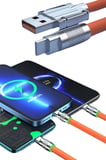 Mey İthalat Android ve İOS Uyumlu 180 Derece Type-c Şarj Kablosu Yeni Nesil