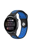 Watch 20mm Spor Delikli Kordon - Siyah-Mavi
