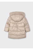 Mayoral Kız Çocuk Kürk Süslemeli Kapüşonlu Uzun Mont 4447 Krem