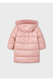 Mayoral Kız Çocuk Kürk Süslemeli Kapüşonlu Uzun Mont 4447 Pembe