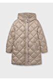 Mayoral Kız Çocuk Dolgulu Yumuşak Tüylü Astarlı Uzun Kışlık Mont 7432 Krem