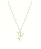 Freedom Kolyesi | 925 Ayar Gümüş Minimal Sinek Kuşu Kolye, Gold Renk