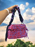 T-shirt Yarn Handmade Crochet El Çantası Clutch