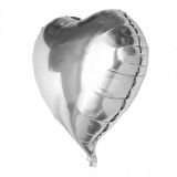 Kalp Balon Folyo Gümüş 60 cm 24 inç (4767)