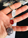 Selçuklu Amblemli ve Türk Bayraklı Metal Anahtarlık  Şık ve Dayanıklı Tasarım
