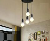 DEMET HABEK   MYLİGHTS RETRO  DÖRTLÜ  METAL SARKIT AVİZE  30 CM