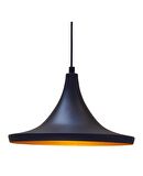 MYLİGHTS   METAL SİYAH İÇİ SARI METAL SARKIT AVİZE 27 CM