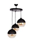 MYLİGHTS  RETRO  ÜÇLÜ SARKIT AVİZE  20CM CAMLAR  RUSTİK AVİZE