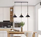 MYLİGHTS  RETRO RUSTİK  ÜÇLÜ MASA ÜSTÜ SIRALI AVİZE 60CM EN