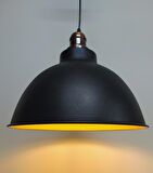 MYLİGHTS  RETRO RUSTİK  BAKIR ASKILI METAL SARKIT AVİZE SİYAH  İÇİ ALTIN