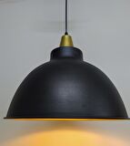 MYLİGHTS  RETRO RUSTİK METAL SARKIT AVİZE SİYAH  İÇİ ALTIN AVİZE
