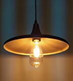 MYLİGHTS  RETRO  RUSTİK METAL SARKIT AVİZE SİYAH  İÇİ SARI  27 CM EN