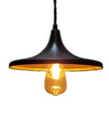 MYLİGHTS  RETRO  RUSTİK METAL SARKIT AVİZE SİYAH  İÇİ SARI  27 CM EN