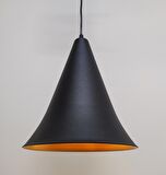 MYLİGHTS  RETRO RUSTİK METAL SARKIT AVİZE SİYAH  İÇİ ALTIN