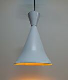 MYLİGHTS  BEYAZ İÇİ ALTIN KONİK METAL SARKIT AVİZE RUSTİK TEKLİ SARKIT