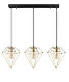 MYLİGHTS RETRO RUSTİK GOLD ÜÇLÜ MASA ÜSTÜ SIRALI AVİZE 60 CM  E27