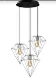 MYLİGHTS MODERN KROM  ÜÇLÜ SARKIT AVİZE
