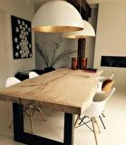 MYLİGHTS 50 CM  RETRO  RUSTİK BEYAZ  İÇİ ALTIN  METAL SARKIT 
