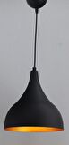 MYLİGHTS RETRO RUSTİK SİYAH  İÇİ ALTIN METAL SARKIT AVİZE  