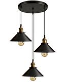 MYLİGHTS  RETRO  RUSTİK  SARKIT AVİZE METAL ÜÇLÜ