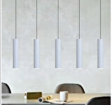  Mylights sıralı masaüstü beşli 5 li 120 cm mat beyaz gün ışığı led ampullü led avize masa üstü led spot  