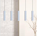  Mylights sıralı masaüstü beşli 5 li 120 cm mat beyaz gün ışığı led ampullü led avize masa üstü led spot  