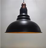 MYLİGHTS RETRO RUSTİK METAL SARKIT AVİZE BAKIR DUYLU  SİYAH  İÇİ ALTIN