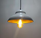 MYLİGHTS RETRO RUSTİK  VİNTAGE METAL SARKIT AVİZE BEYAZ  İÇİ ALTIN