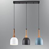 MYLİGHTS  RETOR RUSTİK  VİNTAGE ÜÇLÜ MASA ÜSÜTÜ METAL SAKIT AVİZE