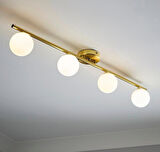 MYLİGHTS  dmrtlü mat sarı  kaplama  salon avize  100 cm  modern avize opal camlı  