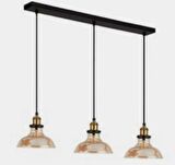 mylights  retro  üçlü masa üstü vintage rustik camlı avize 100 cm kasa