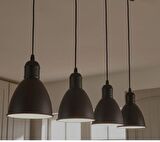 mylights  retro  rustik  masa üstü  dörtlü metal avize   100CM SİYAH TABAN