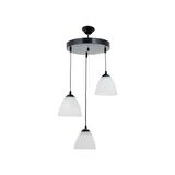 MYLİGHTS  MODERN SPOR  ÜÇLÜ OPAL CAMLI SARKIT AVİZE TABAN 30 CM