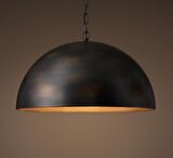 mylights vintage zincirli metal sarkıt avize  40 cm cap  bakır fırcalanmış  