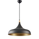 MylightS Retro 43 cm Siyah Içi Sarı Metal Sarkıt Avize