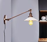 MYLİGHTS  BAKIR ESKİTME KABLOLU FİŞLİ ANAHTARLI  DUVAR APLİK OKUMA LAMBASI
